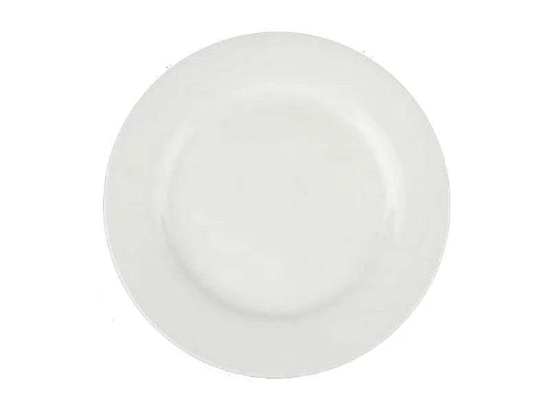 Lot de 6 Assiettes Plates "Ronde" 27cm Blanc