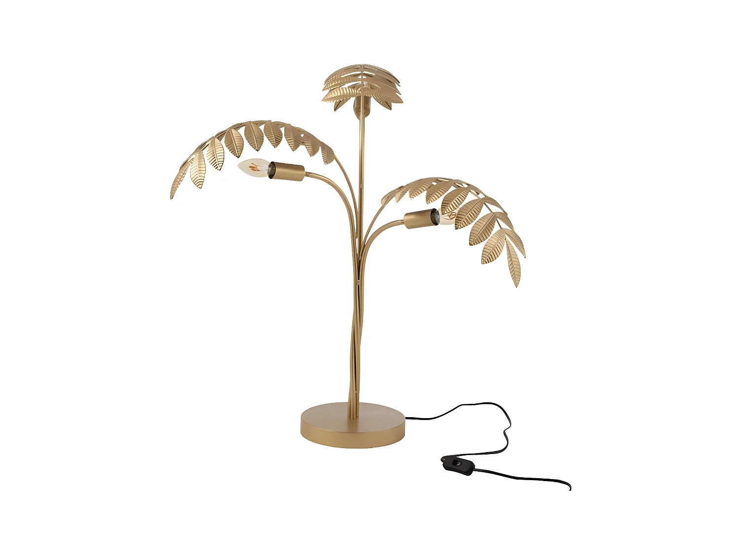 Lampe à Poser Design "Palmier" 67cm Or