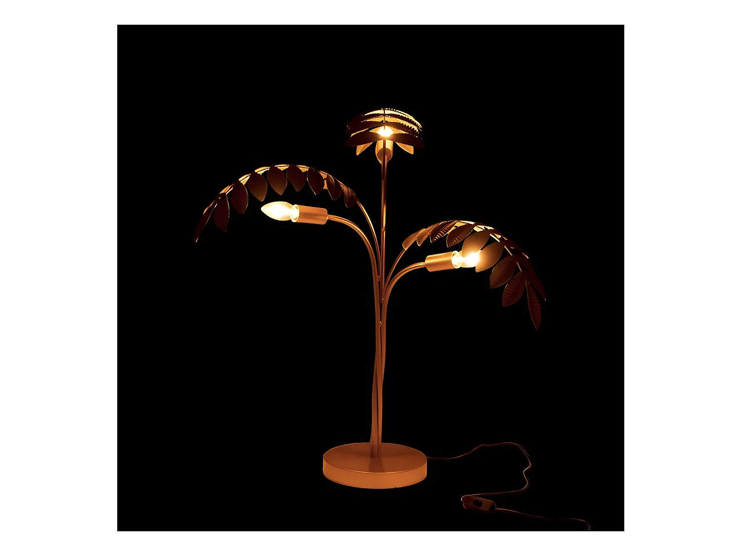 Lampe à Poser Design "Palmier" 67cm Or