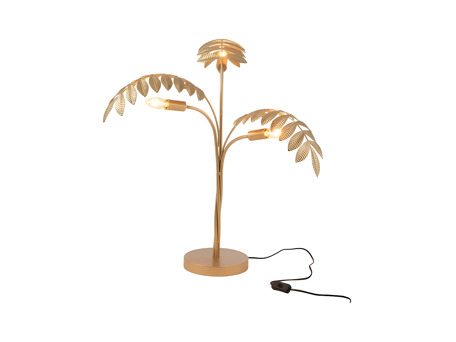 Lampe à Poser Design "Palmier" 67cm Or