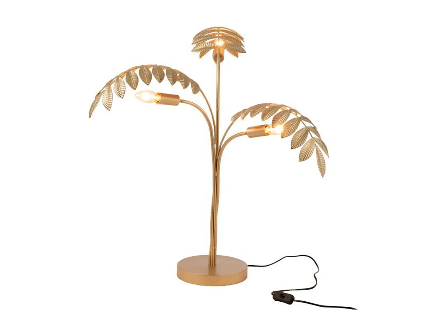 Lampe à Poser Design "Palmier" 67cm Or