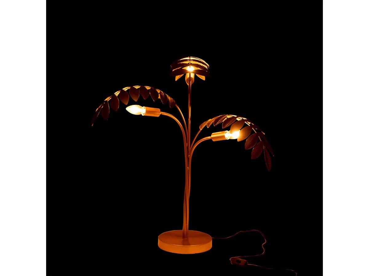 Lampe à Poser Design "Palmier" 67cm Or