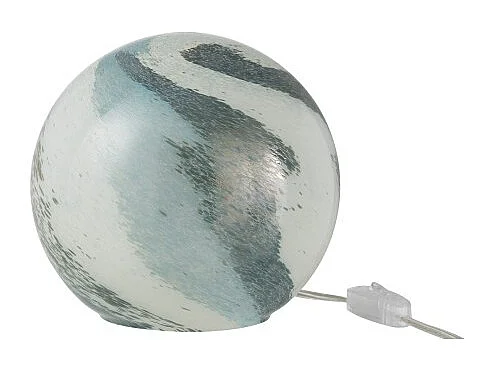 Lámpara redonda de vidrio azul-verde de 20x20x18 cm