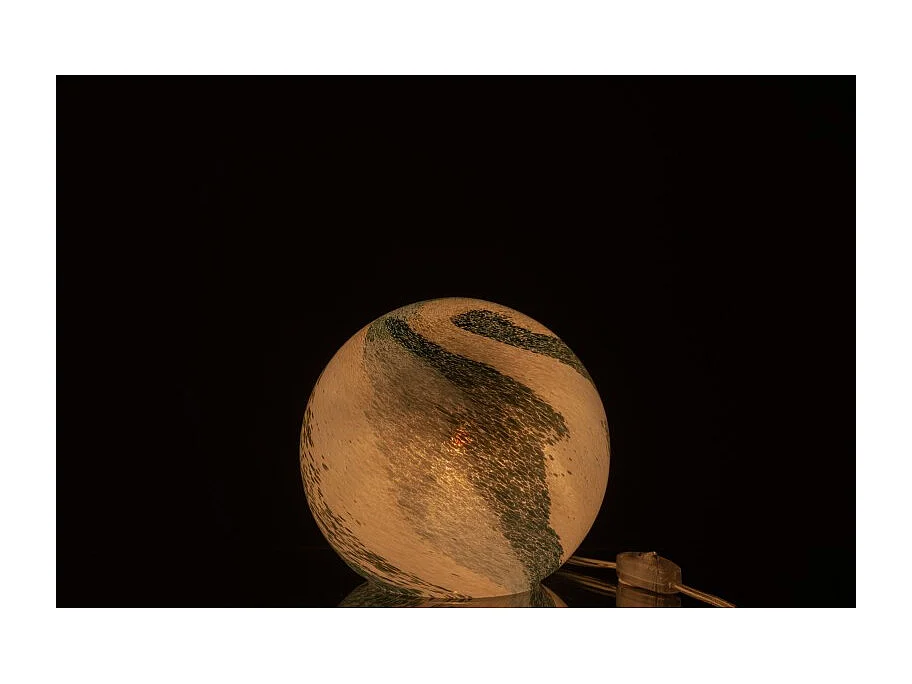 Lampe à Poser Ronde "Dany" 19cm Bleu Vert