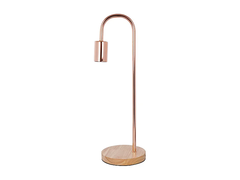 Lampe à Poser Bois & Métal "Vinara" 47cm Cuivre