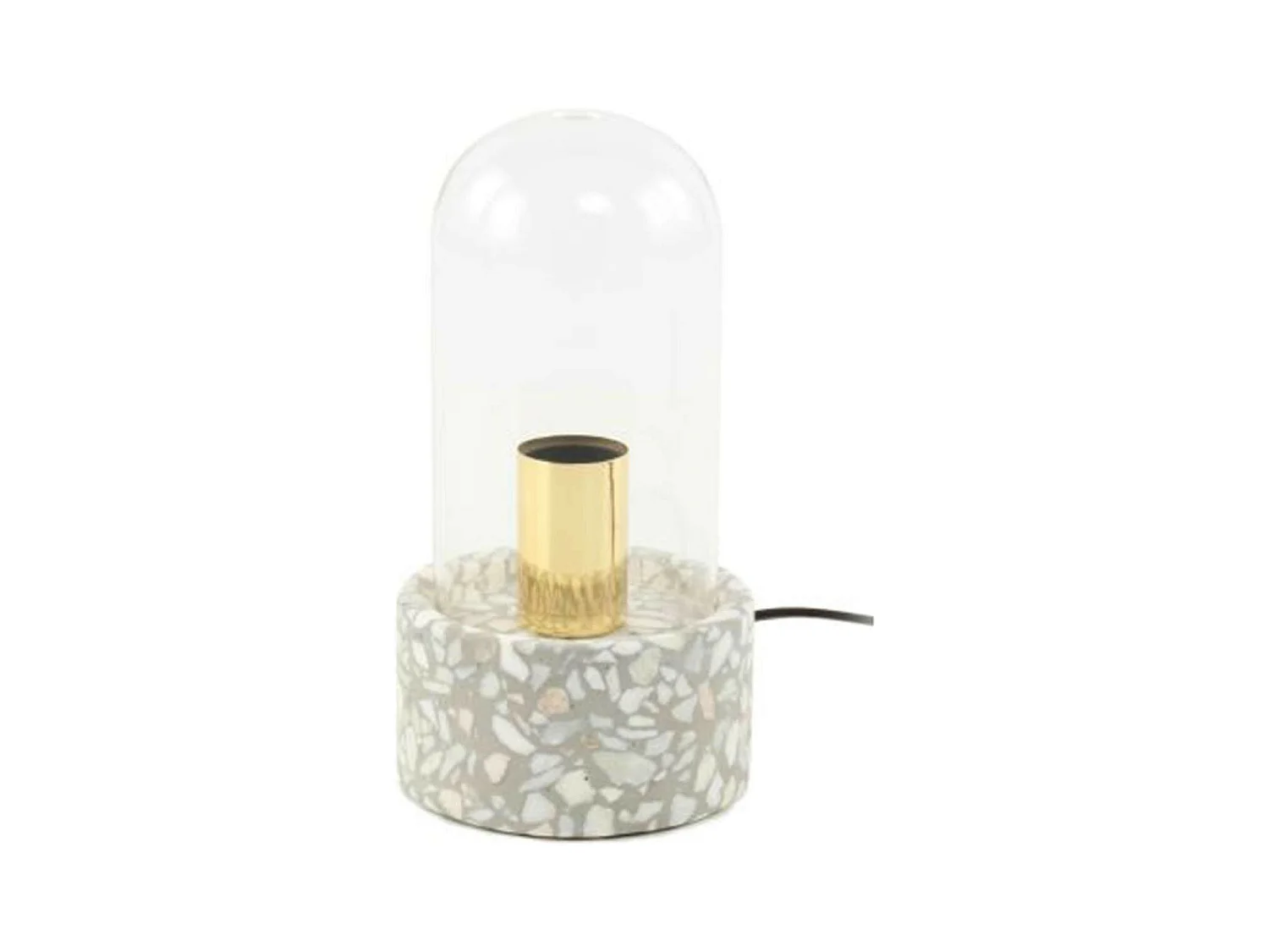 Lampe à Poser avec Dôme "Curacao" 24cm Gris & Blanc