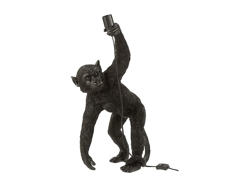 Lampe à Poser Déco "Singe Penché" 63cm Noir