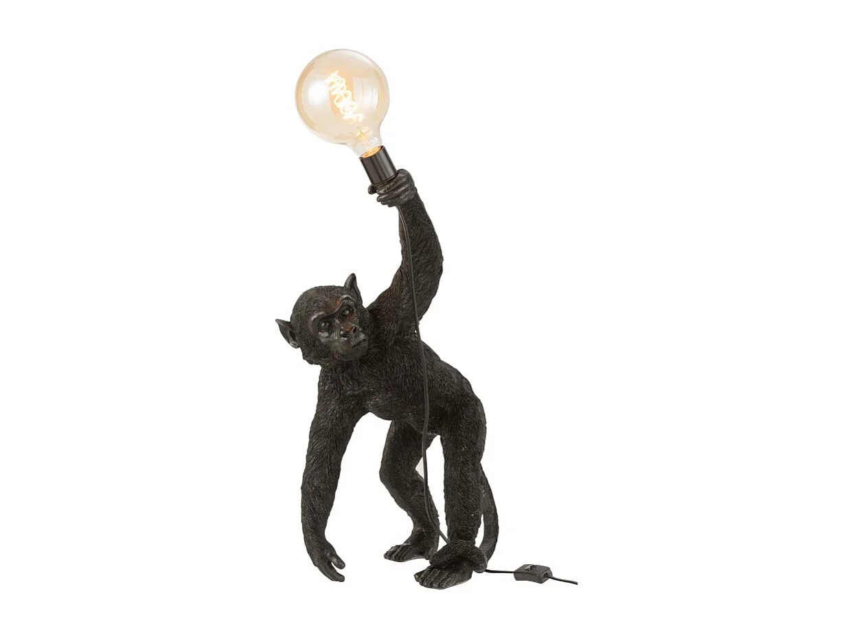 Lampe à Poser Déco "Singe Penché" 63cm Noir