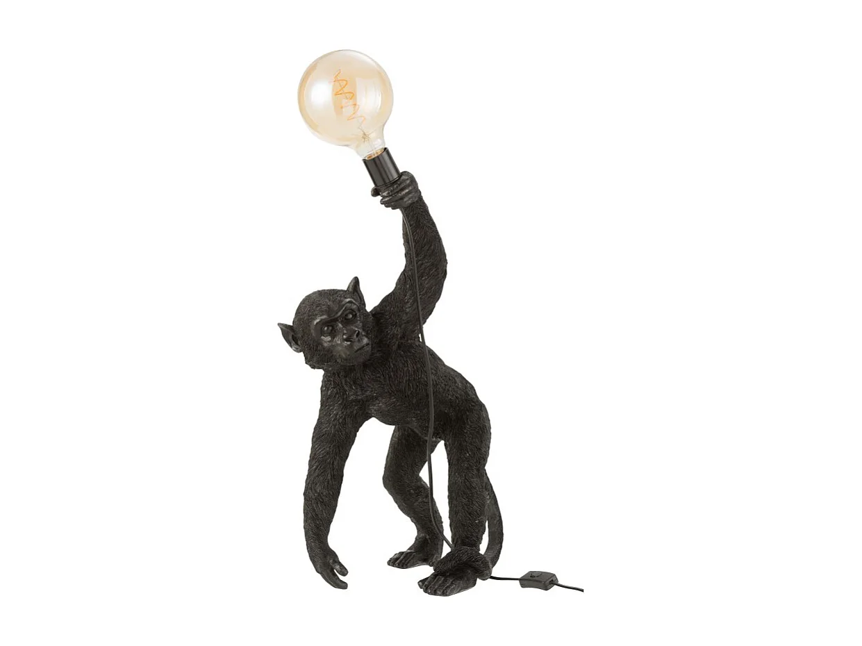 Lampe à Poser Déco "Singe Penché" 63cm Noir