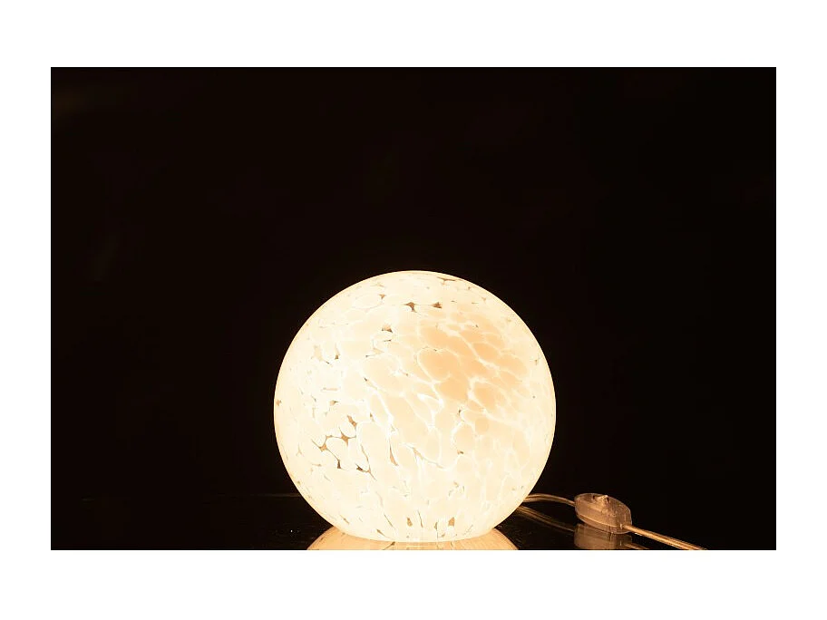 Lámpara de bola de vidrio blanco para colocar de 20x20x18 cm