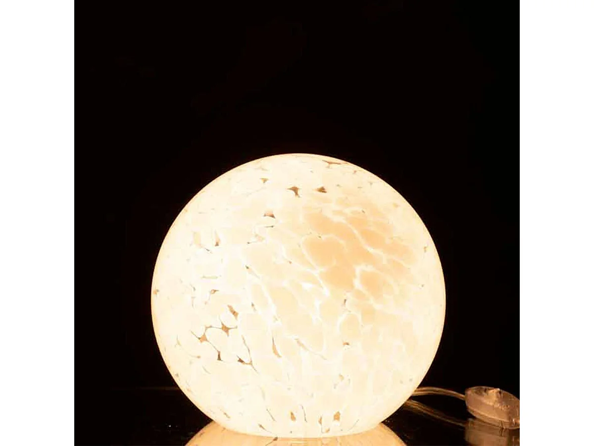 Lámpara de bola de vidrio blanco para colocar de 20x20x18 cm