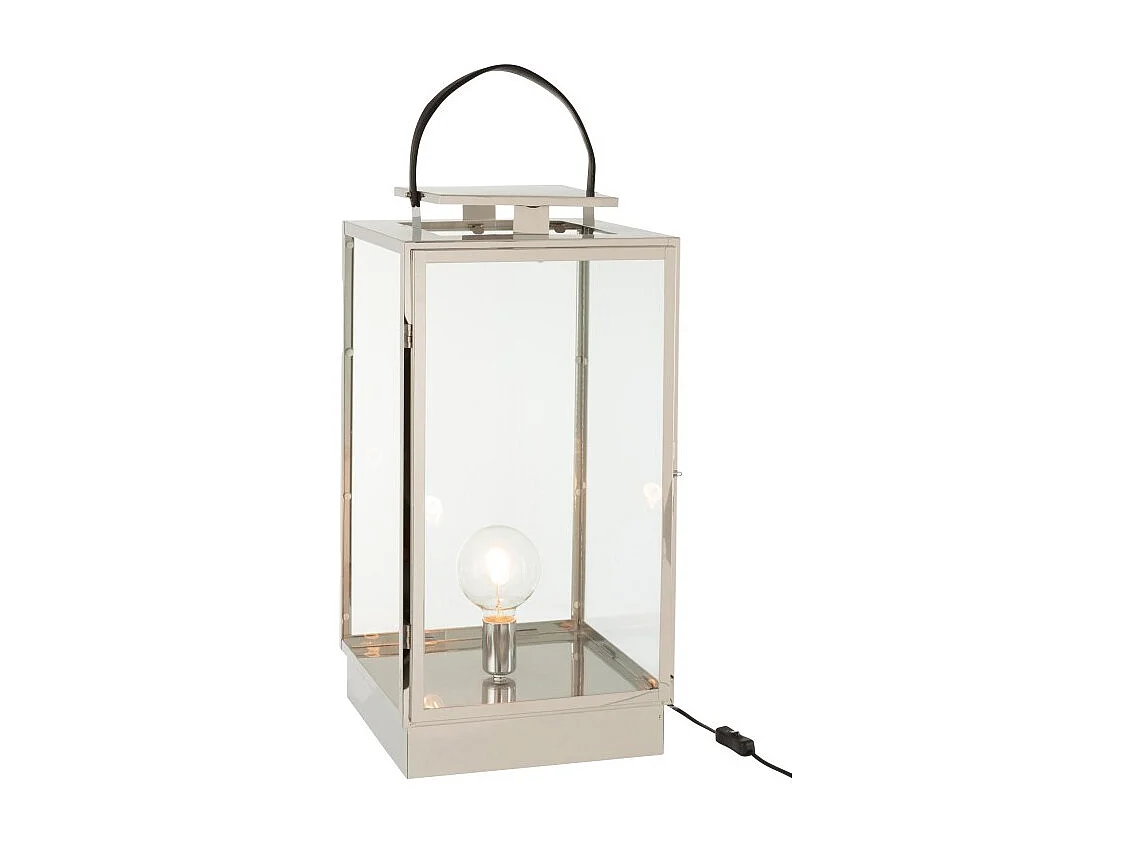 Lanterne en Verre "Rosalinda" 76cm Argent