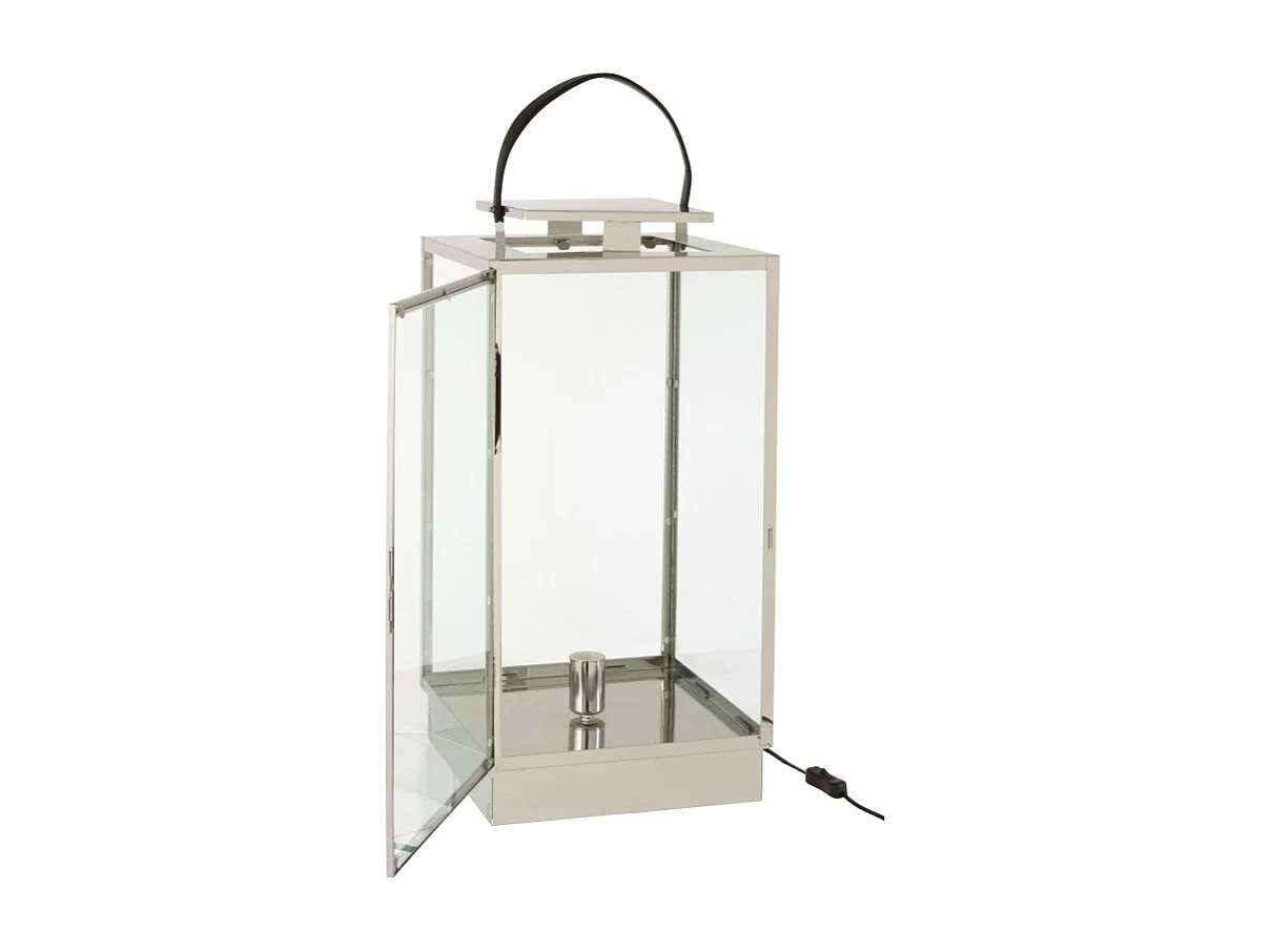 Lanterne en Verre "Rosalinda" 76cm Argent