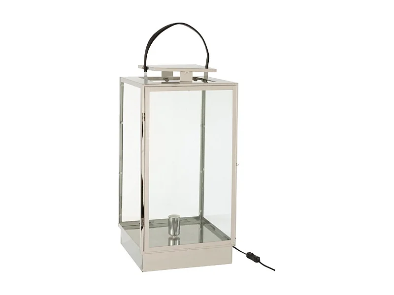 Lanterne en Verre "Rosalinda" 76cm Argent