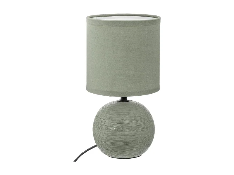 Lampe à Poser Céramique "Boule" 25cm Vert Kaki