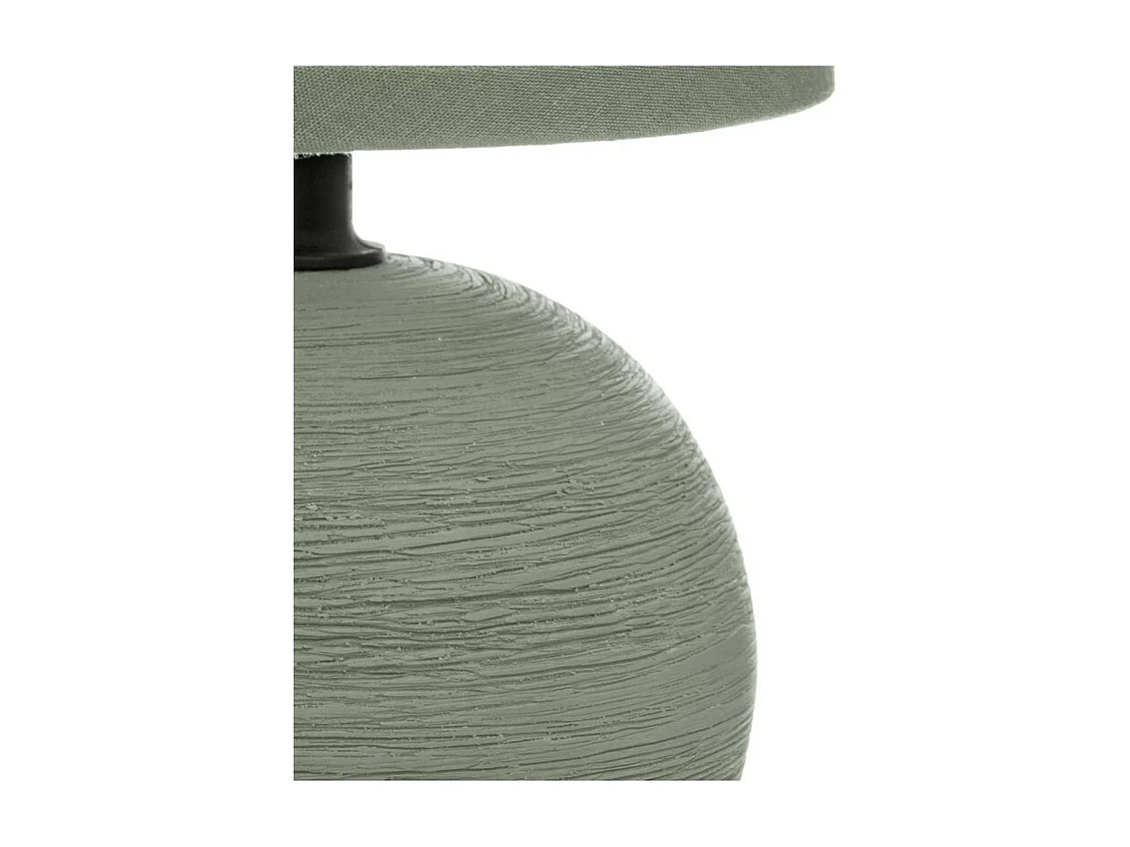 Lampe à Poser Céramique "Boule" 25cm Vert Kaki
