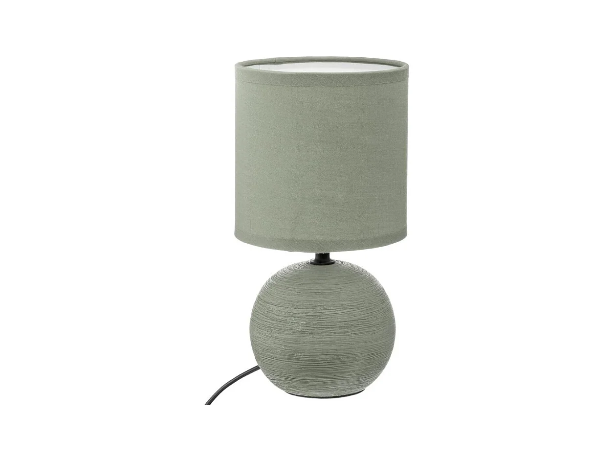 Lampe à Poser Céramique "Boule" 25cm Vert Kaki
