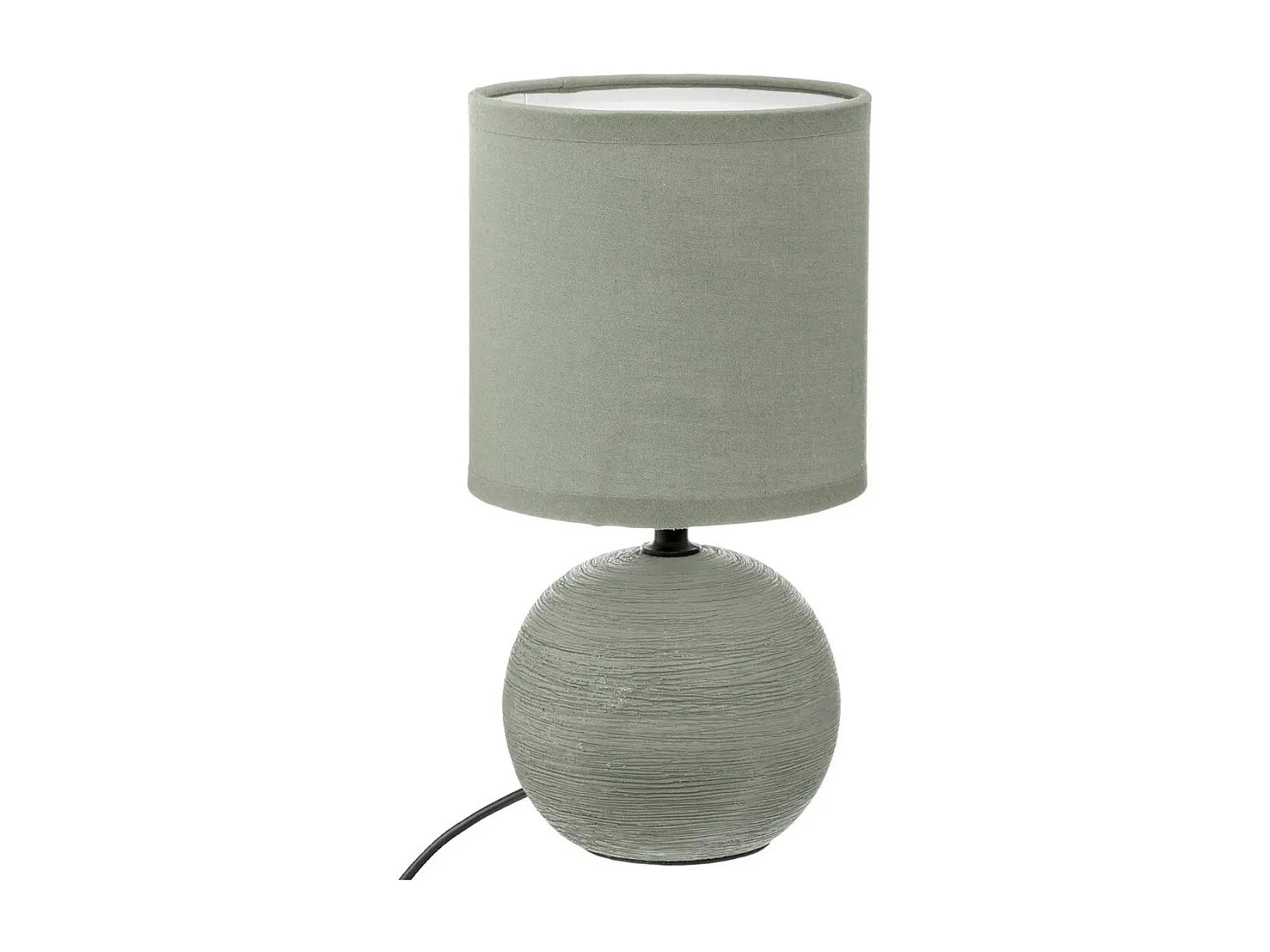 Lampe à Poser Céramique "Boule" 25cm Vert Kaki