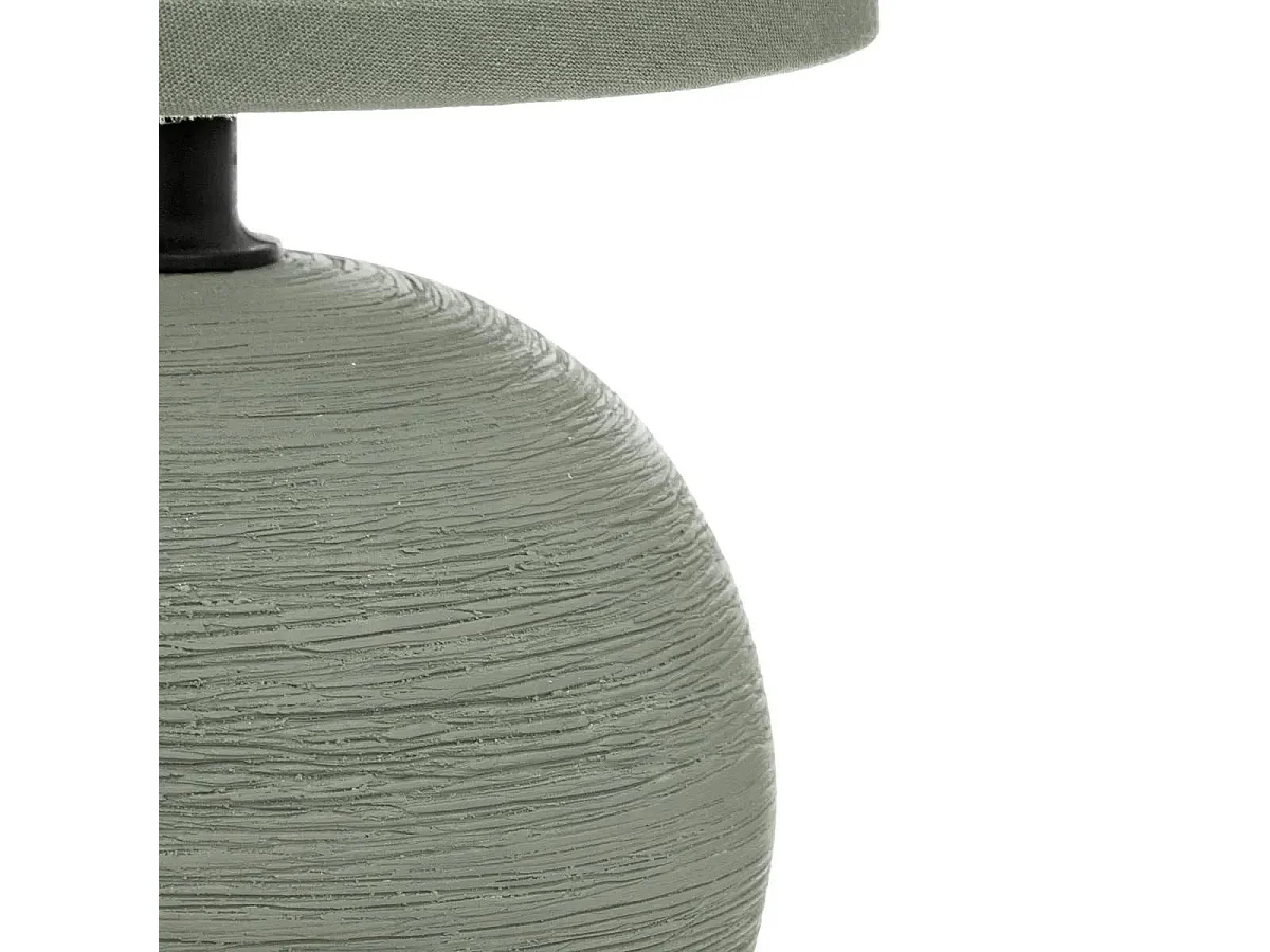 Lampe à Poser Céramique "Boule" 25cm Vert Kaki