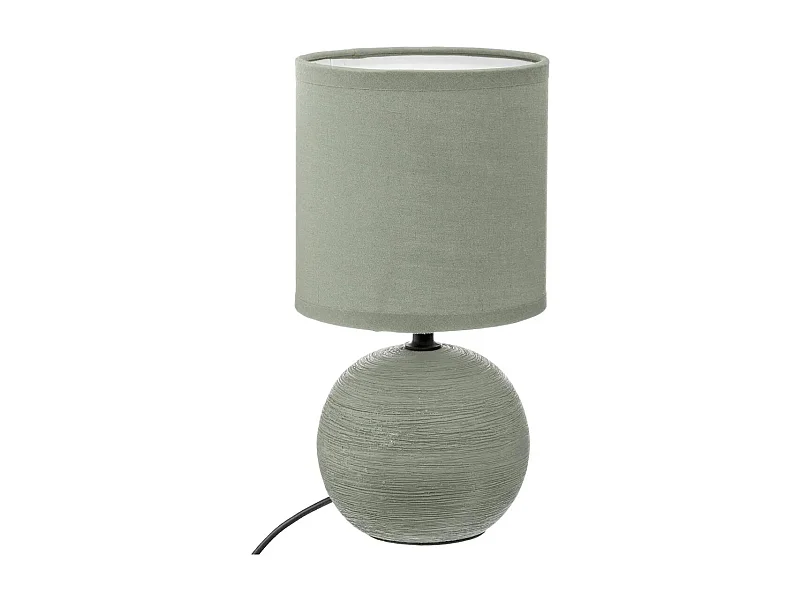 Lampe à Poser Céramique "Boule" 25cm Vert Kaki