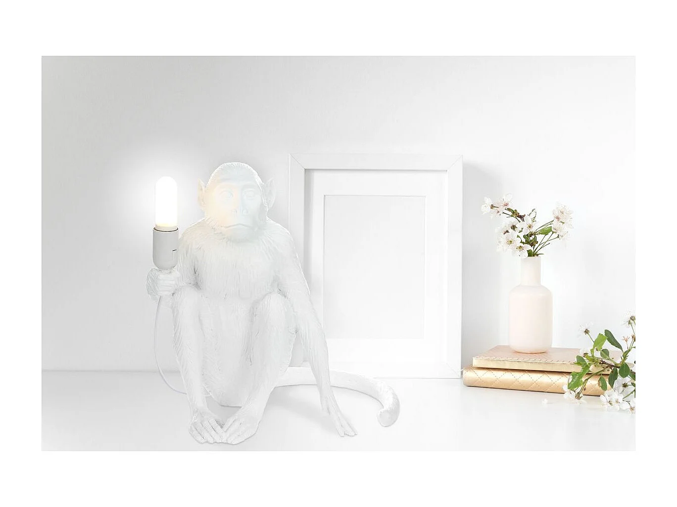 Lampe à Poser Déco "Chita" 40cm Blanc