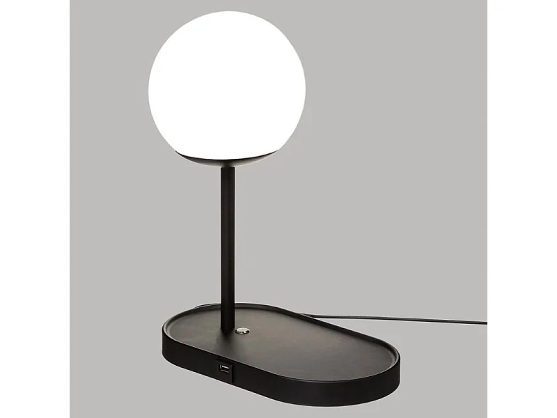 Lampe à Poser & Chargeur "Colors" 33cm Noir