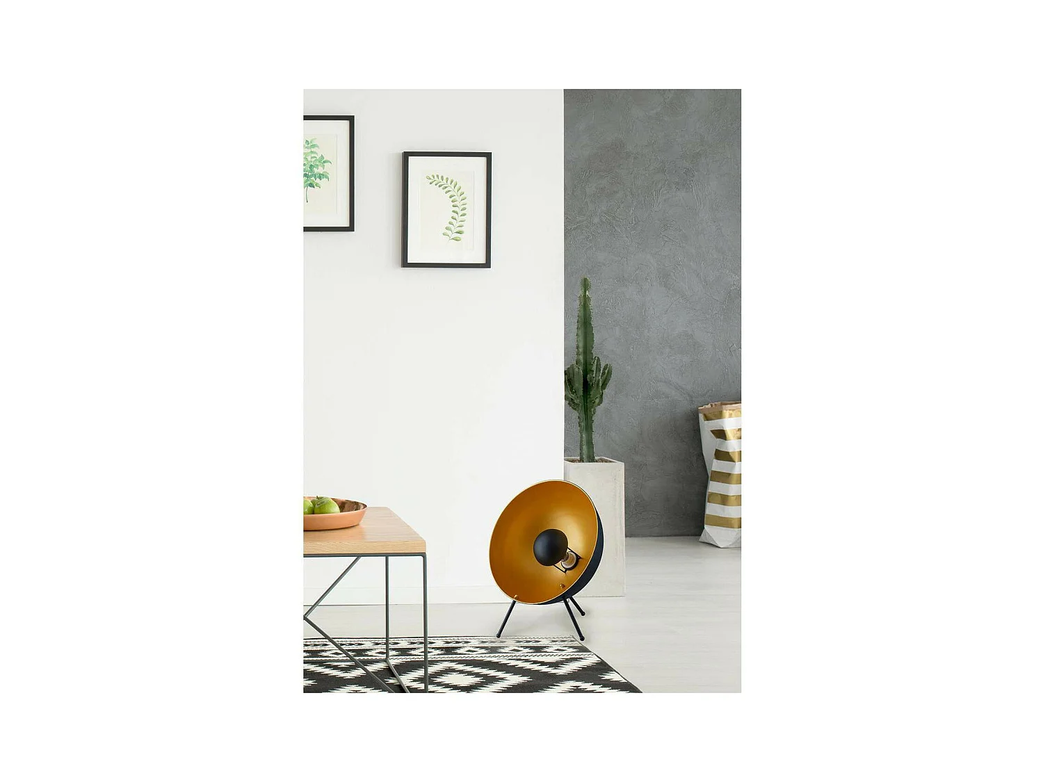 Gello tafellamp op goud en zwart metalen statief