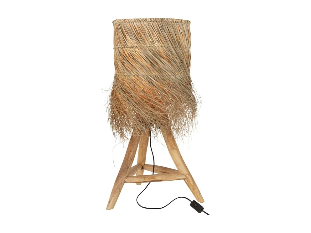 Lampe à Poser en Teck "Rafi" 80cm Naturel