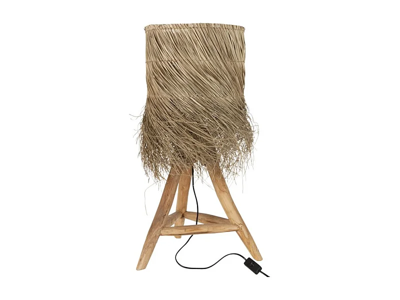 Lampe à Poser en Teck "Rafi" 80cm Naturel