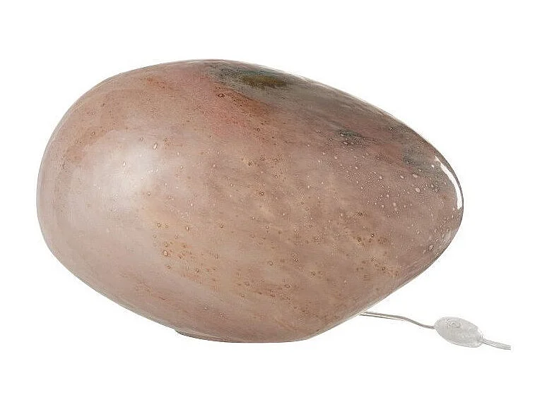 Lámpara de mesa ovalada de cristal rosa Corali