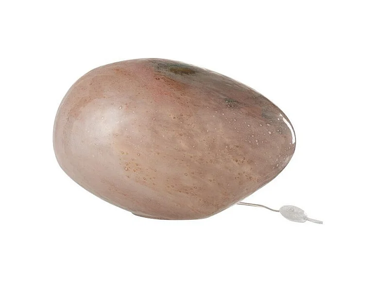 Lampe à Poser Ovale en Verre "Dany" 40cm Rose