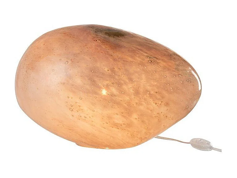 Lampe à Poser Ovale en Verre "Dany" 40cm Rose