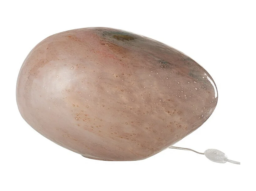 Lampe à Poser Ovale en Verre "Dany" 40cm Rose