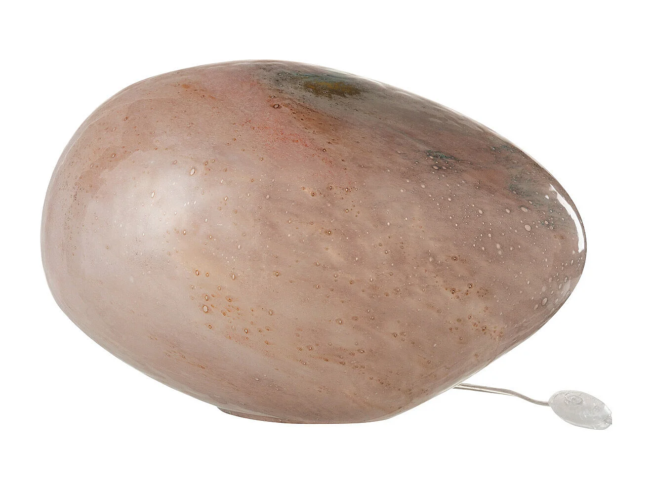 Lampe à Poser Ovale en Verre "Dany" 40cm Rose