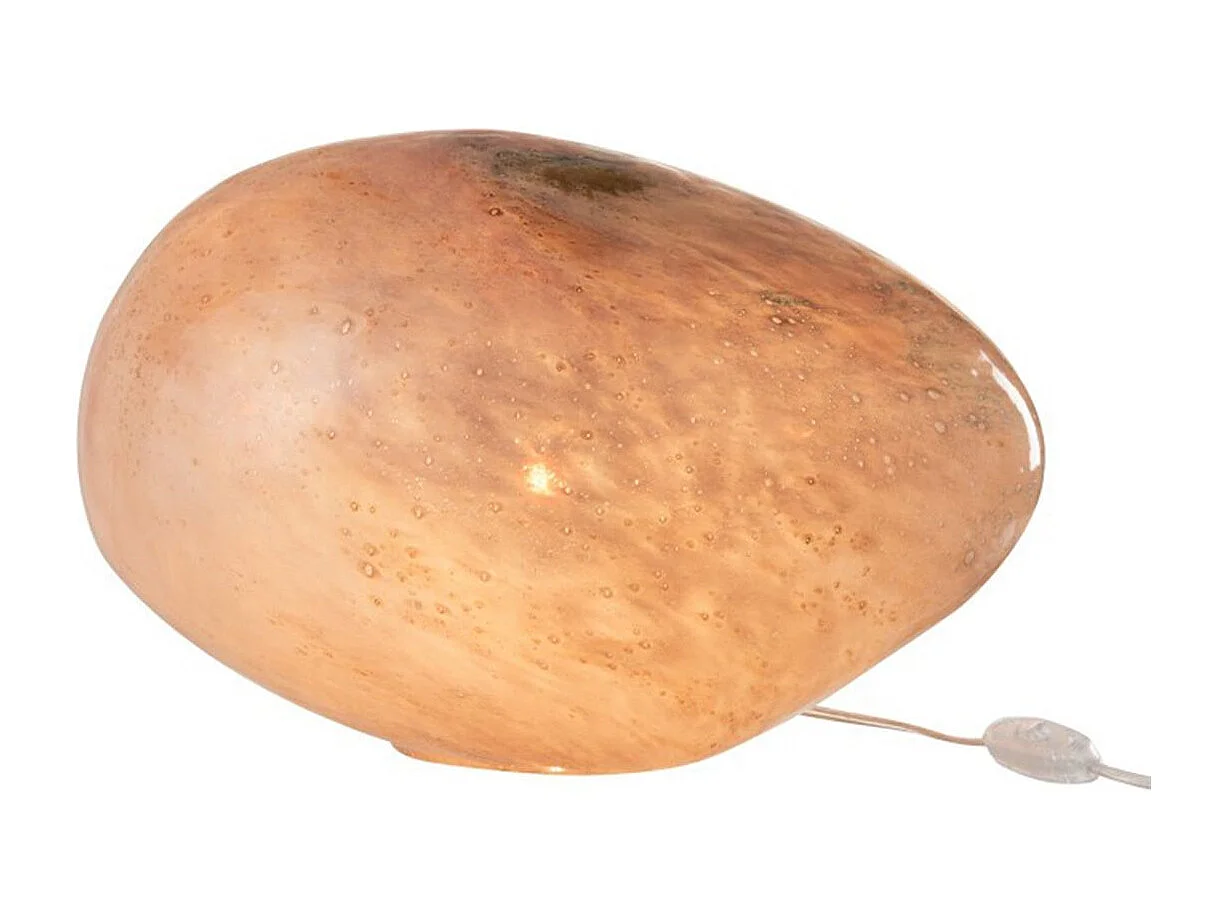 Lampe à Poser Ovale en Verre "Dany" 40cm Rose