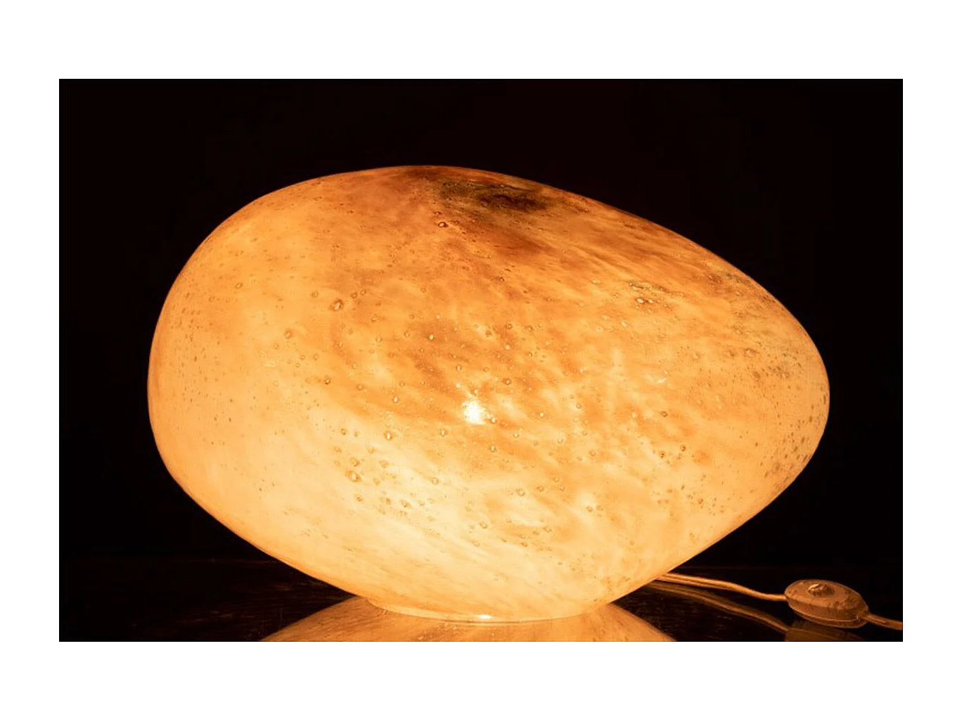 Lampe à Poser Ovale en Verre "Dany" 40cm Rose