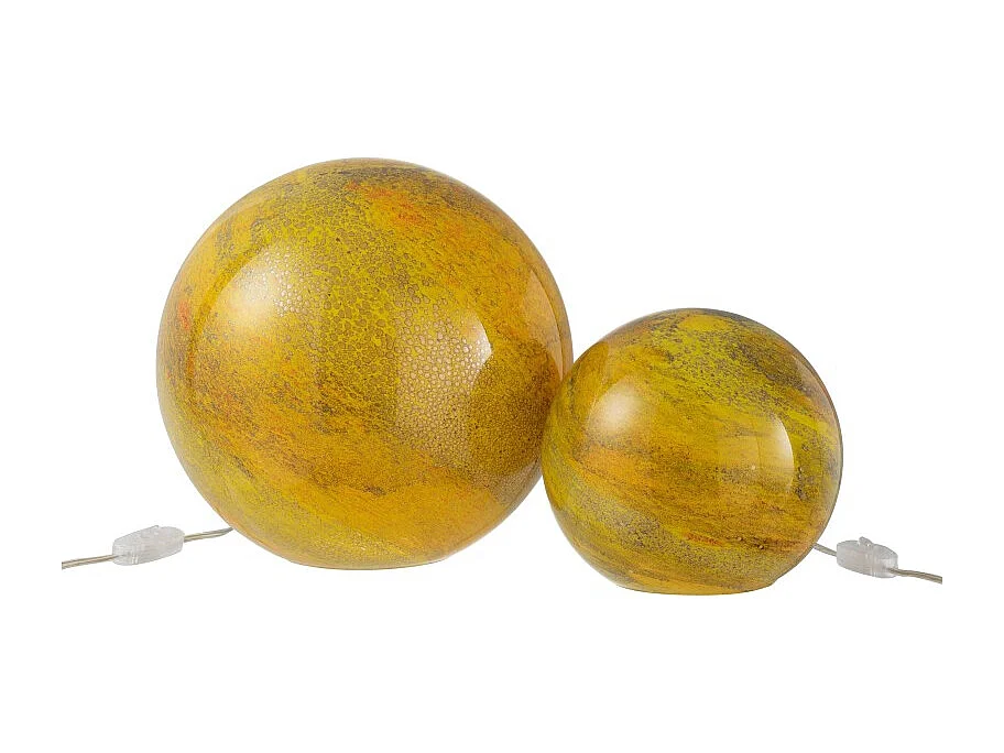 Lámpara de bola de vidrio amarillo para colocar de 29x29x29 cm
