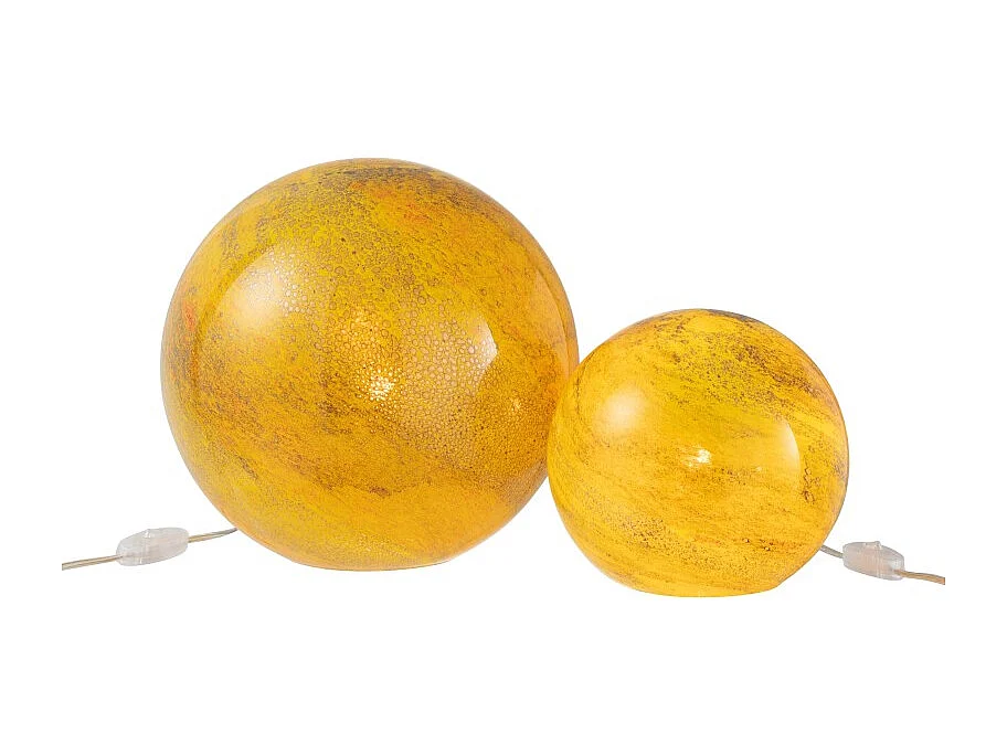 Lámpara de bola de vidrio amarillo para colocar de 29x29x29 cm