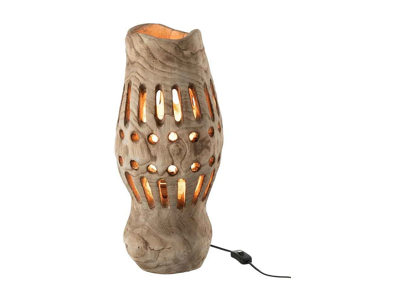 Lampe Design en Bois "Valeria" 49cm Naturel