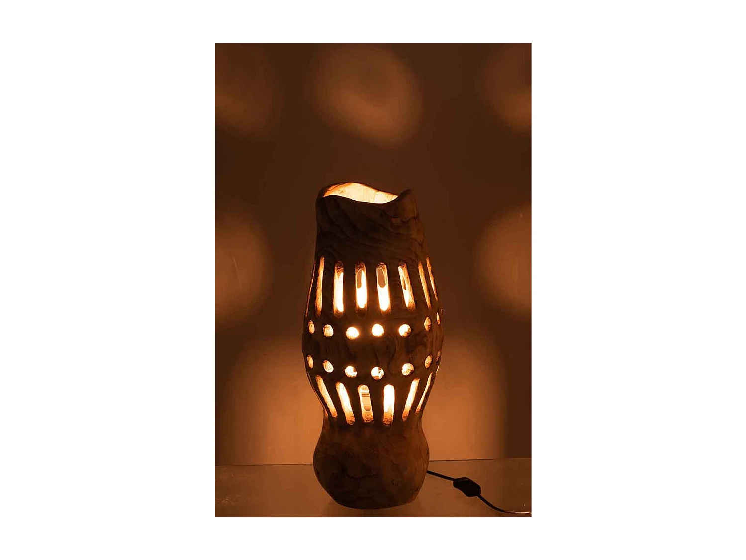 Lampe Design en Bois "Valeria" 49cm Naturel