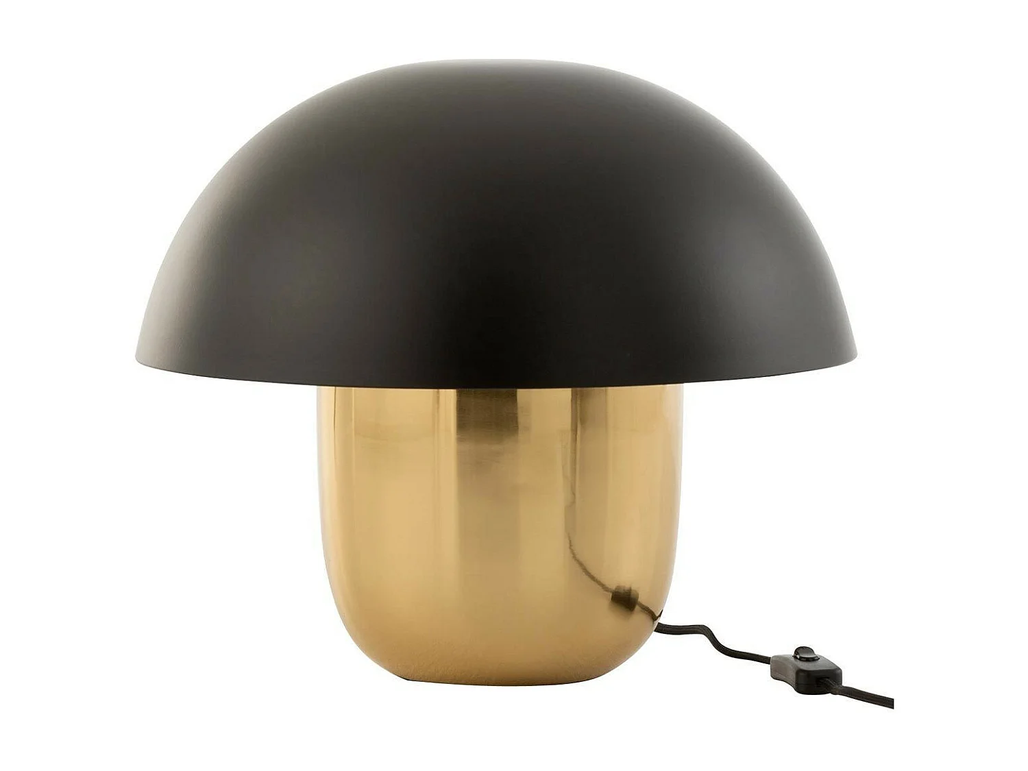 Lampe à Poser "Champignon Métal" 50cm Noir & Or