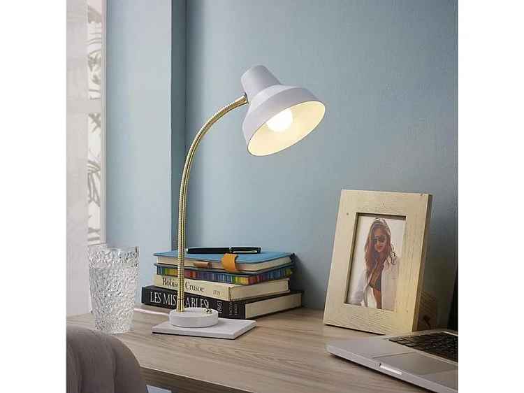 Lampe à Poser Design "Arley" 40cm Blanc