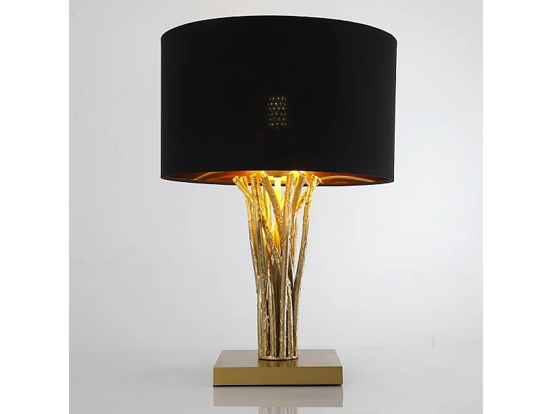 Lampe à Poser Design "Turayne" 51cm Noir & Or