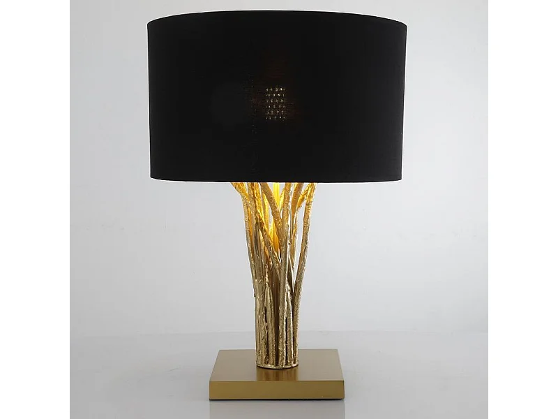 Lampe à Poser Design "Turayne" 51cm Noir & Or