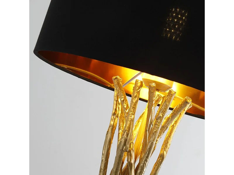 Lampe à Poser Design "Turayne" 51cm Noir & Or