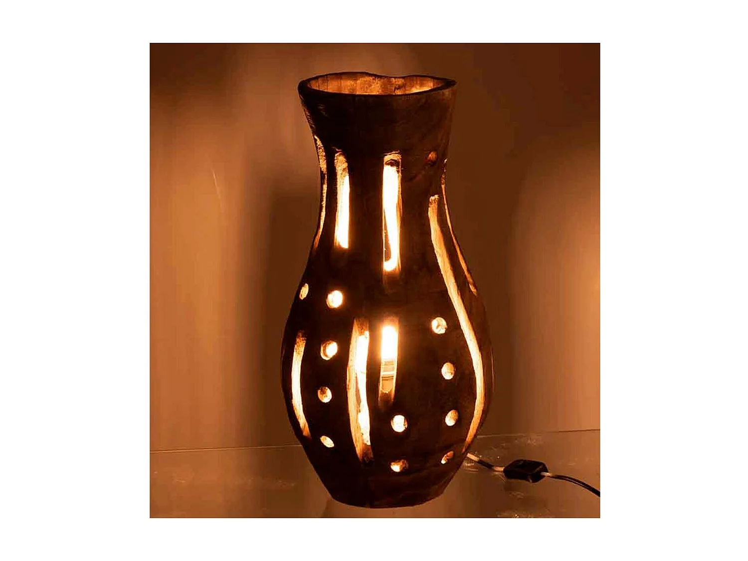 Lampe Design en Bois "Elisabeth" 47cm Naturel