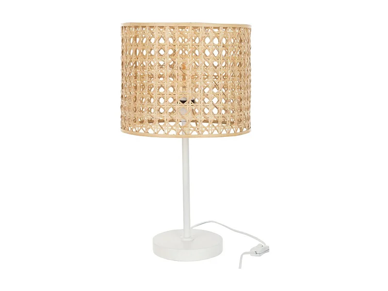 Lampe à Poser Design "Roma" 51cm Naturel & Blanc