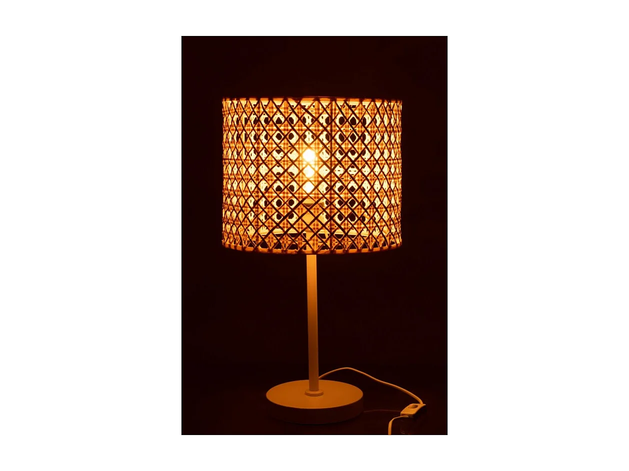 Lampe à Poser Design "Roma" 51cm Naturel & Blanc