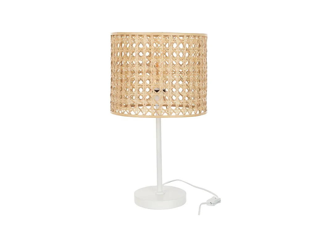 Lampe à Poser Design "Roma" 51cm Naturel & Blanc