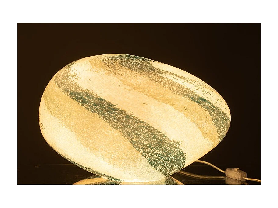 Lámpara de bola de vidrio azul-verde para colocar - 40x29x25 cm